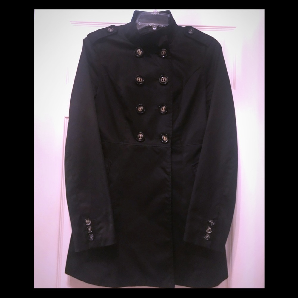 H&M - Black Trench Coat (Tunnel Neck)